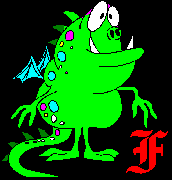 Beastie initial clipart letter F