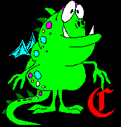 Beastie initial clipart letter C; Dragon Fight Song  (27.2kb midi)